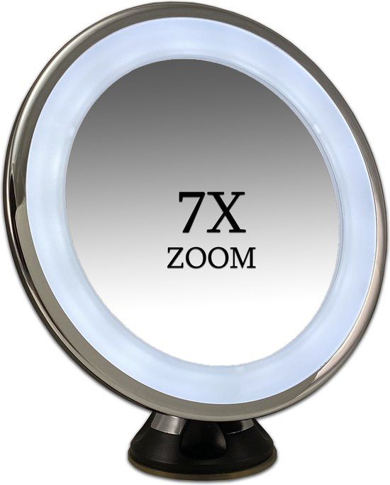 Gérard Brinard Eurocompact van den Brink Zuignap Spiegel Zwart LED 7x vergroting verlichte make up spiegel Ø17cm
