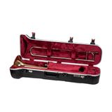 Crossrock Woodwind Hardshell Case-Fits Tenor Trombone-Verwijderbare Schouderband, Opbergcompartiment, TSA Lock-Black (CRA862TBBK)