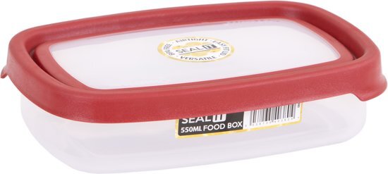 Wham Seal It Vershouddoos - Rechthoekig - 550 ml. - Set van 3 Stuks - Rood