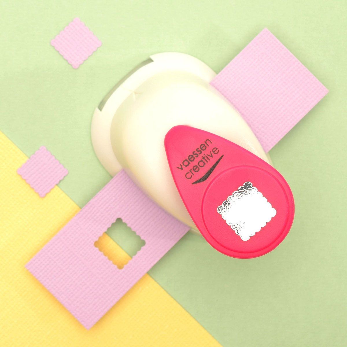 Vaessen Creative Figuurpons Small Vierkant Schulp Ø1,5cm - Wit