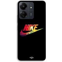 Nike Hoesje voor Xiaomi Redmi 13C 4G Nike-logo kleurrijk met zwarte voorkant Maniacase