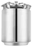 Nettoyeur de fût de bière - Conteneur de fût - 10 litres - Connexion de fût pour type A et S - Acier inoxydable 304 - 23 x 33 cm - Forme cylindrique - Argent