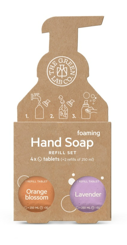 The Green Lab Co. Handzeep Tablet Refill Oranjebloesem & Lavendel