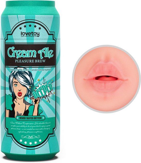 Lovetoy - Masturbator in Bierblikje - Pleasure Brew Blonde Ale Vagina Masturbator - Nude & Groen - TPE