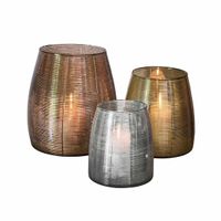LOBERON Windlicht set van 3 Uvenar goud/zilver/brons