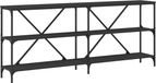 vidaXL Wandtafel 180x30x75 cm bewerkt hout en ijzer zwart