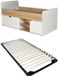 Vente-unique Bedframe hout natuurlijk licht, wit 90 x 190 cm