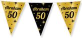 PartyXplosion B.V. Vlaggenlijn - Slinger - Vlaggetjes - Verjaardag versiering - 50 jaar Abraham - 10 meter - zwart - goud