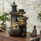 Arnusa Springbrunnen BK851 Wasserfall mit Beleuchtung Gartenbrunnen Zimmerbrunnen Felsen Kaskade Brunnen mit LED für Innen und Außen