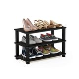 Furinno Plank, schoenenrek met 3 niveaus, hout, espresso/zwart, 29,46 x 29,46 x 39,12 cm