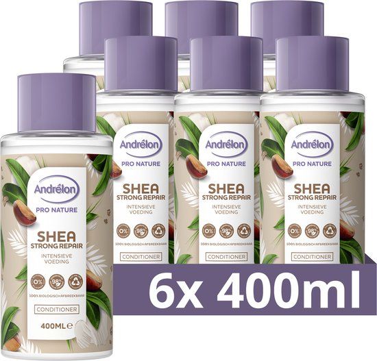 Andrélon Pro Nature Shea Strong Repair Conditioner - 6 x 400 ml - Voordeelverpakking