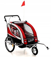 Viking Choice Fietskar kind - Kinderwagen - 2-in-1 - rood-zwart - 2-zits