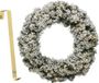 Decoris Kerstkrans besneeuwd - met licht - 35cm - kunststof - incl. deurhanger