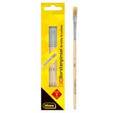 Idena 90095 - Borstelkwasten, maat 6, met onbeschilderde houten steel, set van 12, schilderspenselen voor scholieren hobbykunstenaars