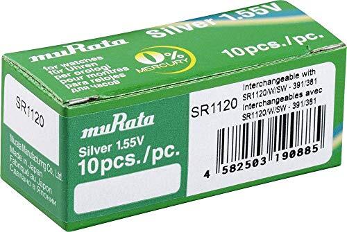 MURATA SR1120-PBWW knoopcel 381 zilveroxide 60 mAh 1,55 V 10 stuks