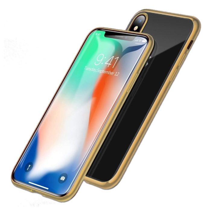 Stuff Certified iPhone XS Magnetisch 360° Hoesje met Tempered Glass - Full Body Cover Hoesje + Screenprotector Goud