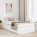 Maison Exclusive - Lit de rangement exclusif avec matelas et espace de rangement pour 2 personnes, en similicuir blanc
