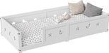 Lit Montessori - Lit simple - 140 x 200 cm - Bois - Avec protection anti-chute - Lit bas - Sans rangement