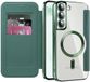 Techsuit SmartMag Book Wallet Case voor Samsung Galaxy S22 Plus - Groen