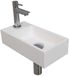 INK - Fonteinpack Polystone Links incl. Fonteinkraan - Design Sifon - Design Plug en Montageset - 360x180x90 Mm - Mat Wit/chroom