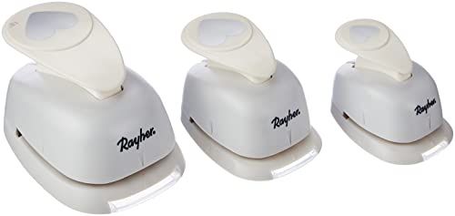 RAYHER Hobby motiefponsset harten - ø 1,6 cm + ø 2,54 cm + ø 3,81 cm - papier/karton tot 200 g/m²