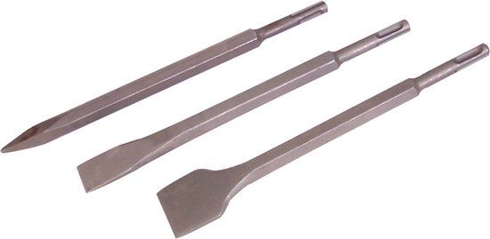 Silverline Beitelset - SDS Plus - Zeskant Schacht - 250 mm - 3-delig