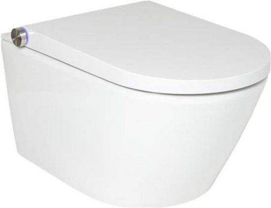 Solar Sol Douche Wc 001 Basic - Hangend - Zonder spoelrand - Dual flush - RVS - Wit