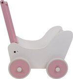 Bandits & Angels Little Angel White Wooden Doll Pram - For Dolls Up to 42 cm - Rubber Wheels