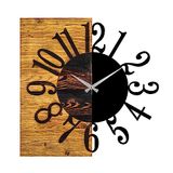 Decoratieve wandklok van hout "helft en helft"
