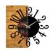 Decoratieve wandklok van hout "helft en helft"