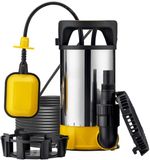 Wiltec 3-in-1 dompelpomp met vlotter 750 W, rvs vuilwaterpomp 14000 l/u, vlakzuiger met verschillende onderkanten, aanzuigpomp voor kelder, tuinwaterpomp drainagepomp