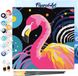 Figured'Art Mini Schilderen op Nummer Volwassenen 20x20cm met lijst Flamingo Abstracte Pop-Art