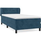Lit Simple Lit Adulte Sommier À Lattes De Lit Et Matelas Bleu Foncé 80x200 Cm Velours