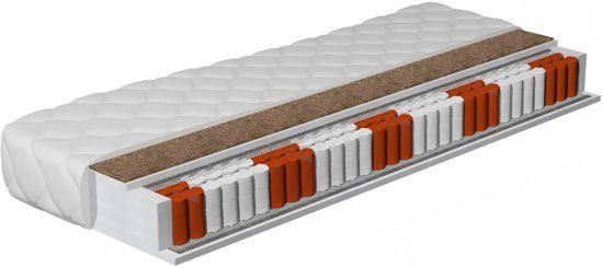 MEUBELLA Matras Felix - Pocketvering 7 zones met kokos - 160x200 cm - Wit