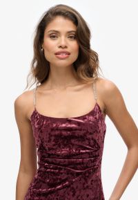 Superdry - Robe longue en velours Diamonte - Femme - Robe