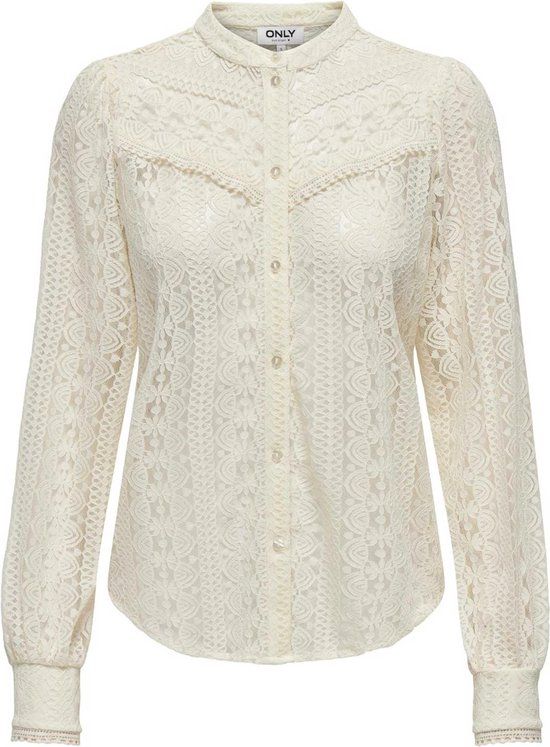 ONLY ONLREBA LACE L/S SHIRT JRS NOOS Dames Blouse L Egret
