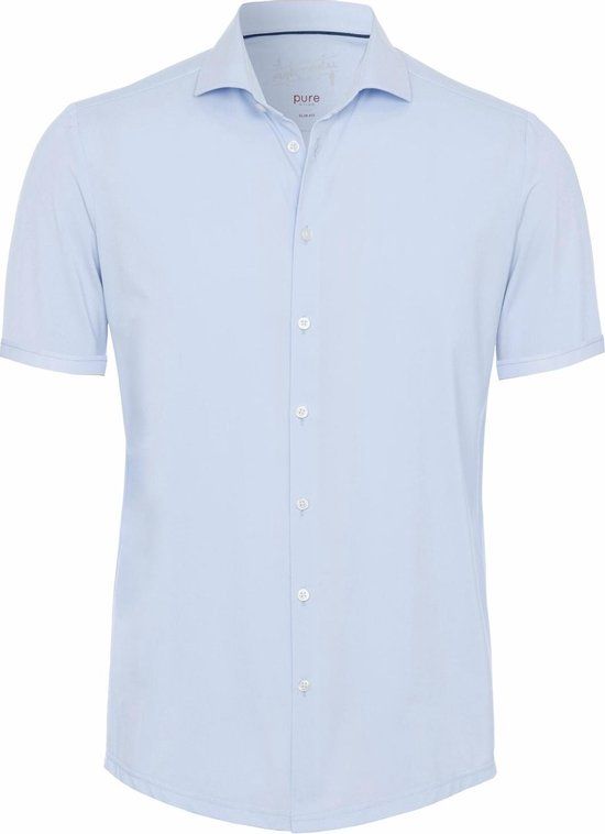 Pure - The Functional Shirt KM Blauw - Men - Size 39 - Modern-fit