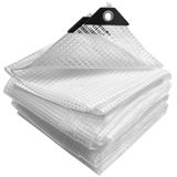 VOUNOT Dekzeil van polyethyleen, 180 g/m², waterdicht, extra zwaar en robuust, gecoat met aluminium ogen, waterdichte afdekking voor tuin, zwembad, 4 x 8 m, wit