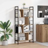 vidaXL Boekenplank - 9-laags - 75 x 30 x 156 cm - Bewerkt hout - Artisan Eiken
