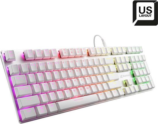 Sharkoon PureWriter RGB Red - Wit - QWERTY US - Mechanisch Toetsenbord
