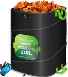 Kesser Pop-up Tuinzak - Bladzak met Handschoenen - Zelfstaand en Opvouwbaar - 219 Liter - Zwart