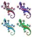 SolidKeus - 4 Pièces Décoration Murale Gecko en Métal pour Extérieur