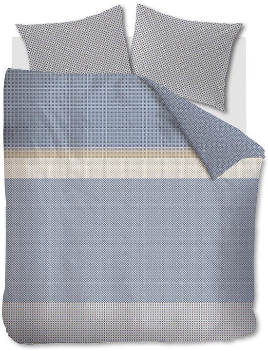 Beddinghouse Bernou dekbedovertrek Lits-Jumeaux 240x200/220 Blauw Katoensatijn Gestreept