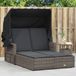Maison Exclusive - Chaise longue double avec auvent et coussins en résine tressée grise