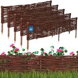 KOTARBAU® 5 st Bloembedrand, Wilgenhouten Hek, Beeteinfassing, 120 x 20 cm, Bruin
