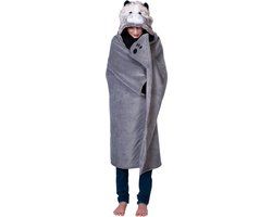4KidsOnly Noxxiez fleece deken - kat - Grijs - 100x130 cm