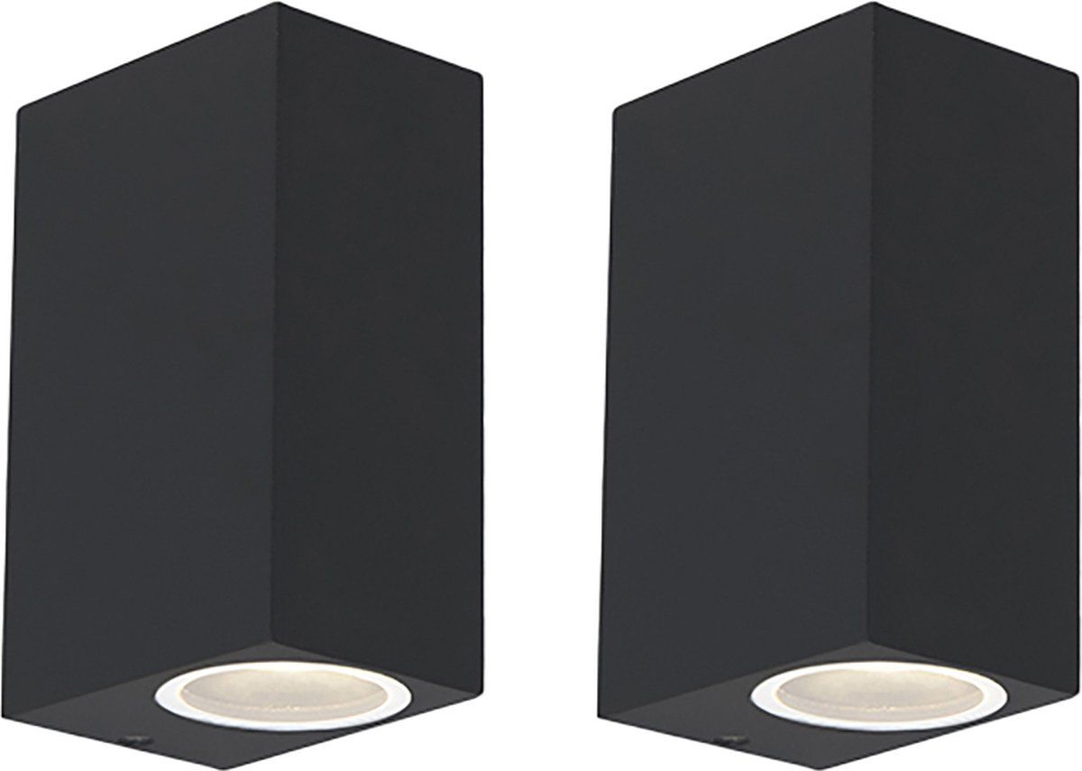 QAZQA Baleno - Moderne Wandlamp Up Down voor buiten - D 9 cm - Zwart - Buitenverlichting