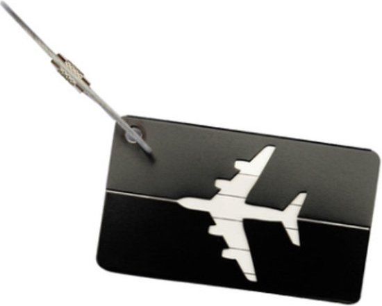 Sitna 3-Pack Black Aluminum Luggage Tags