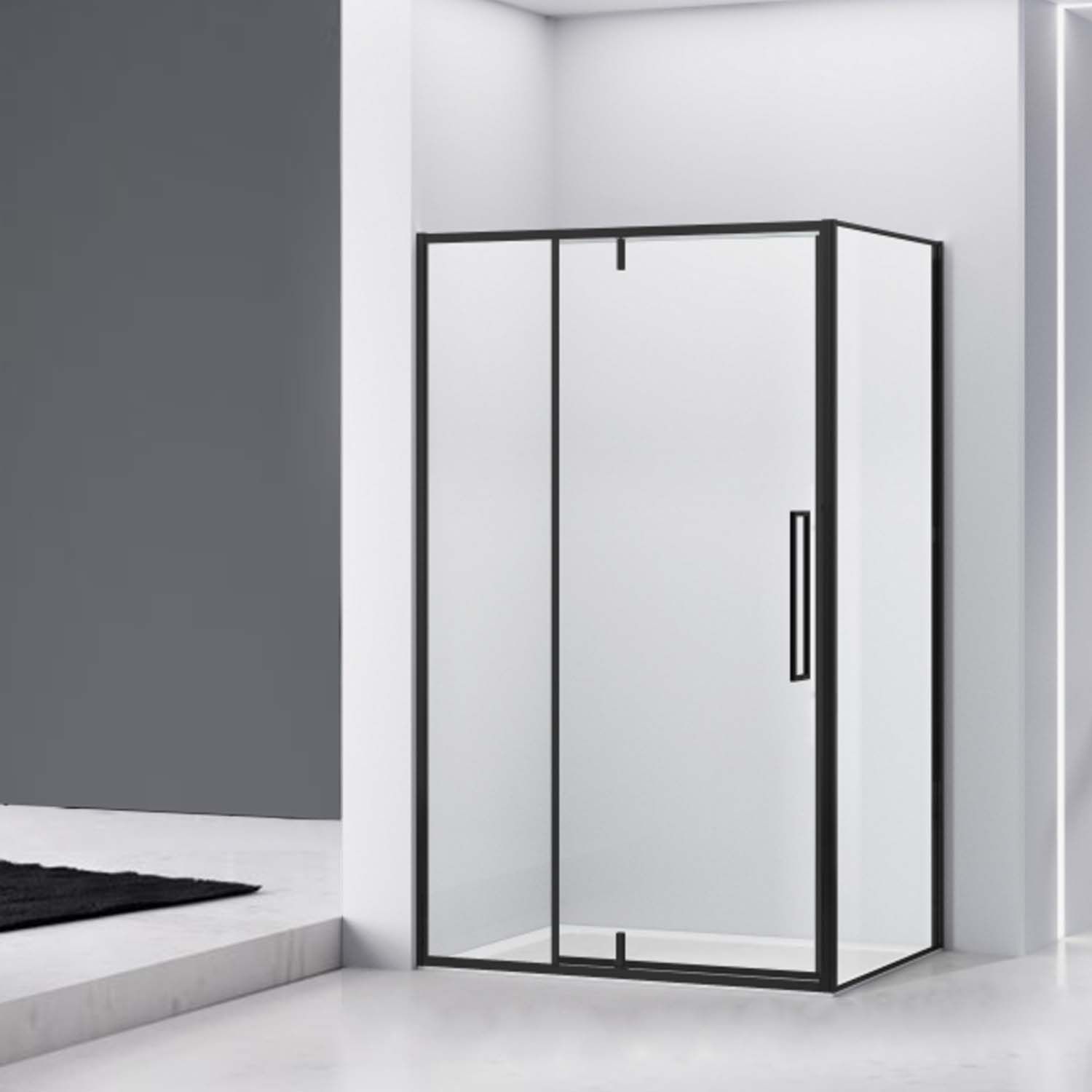 van Rijn Douchecabine ST04 Hoekcabine 120x100x200 cm Mat Zwart