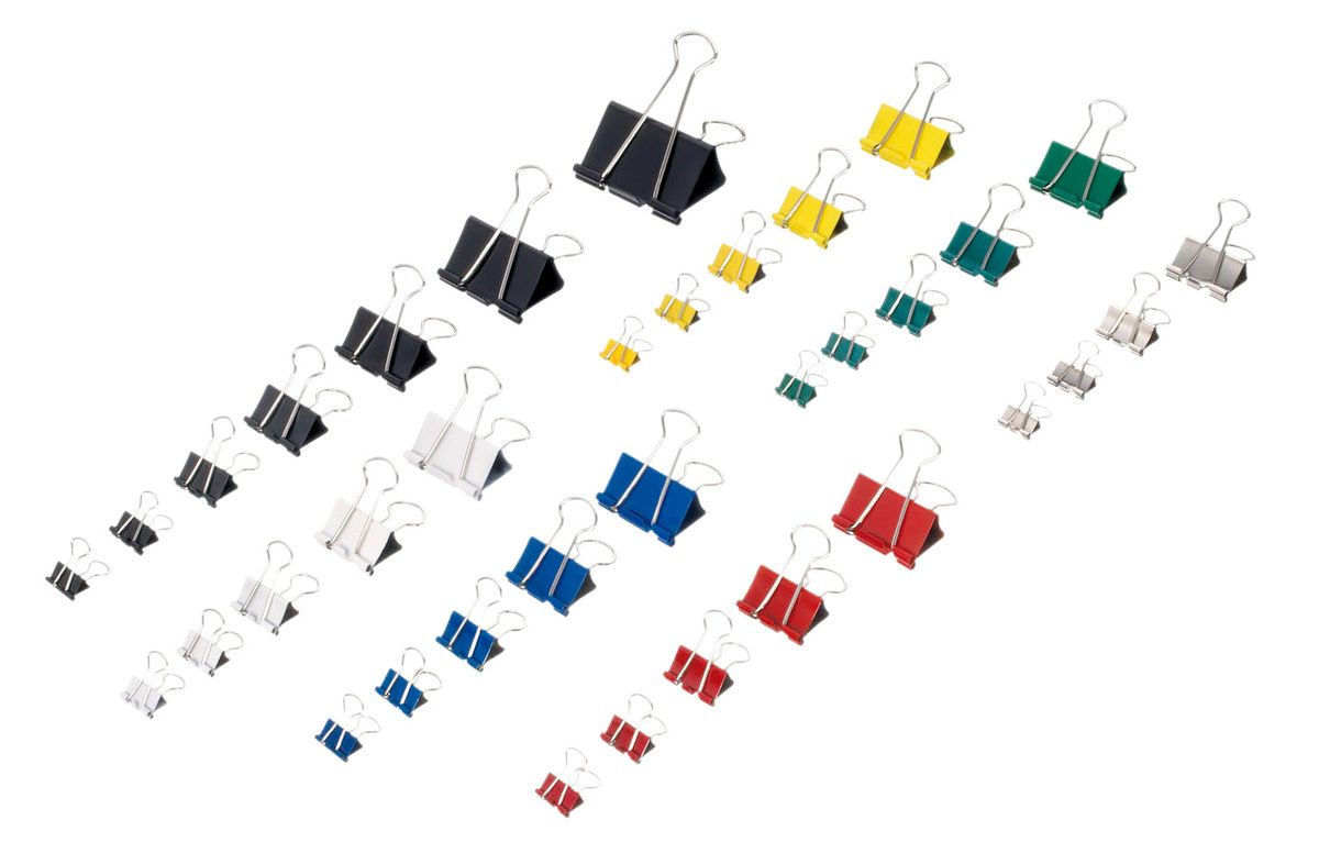 MAUL Foldback Paper Clips - 25mm - Black - 12 Pack